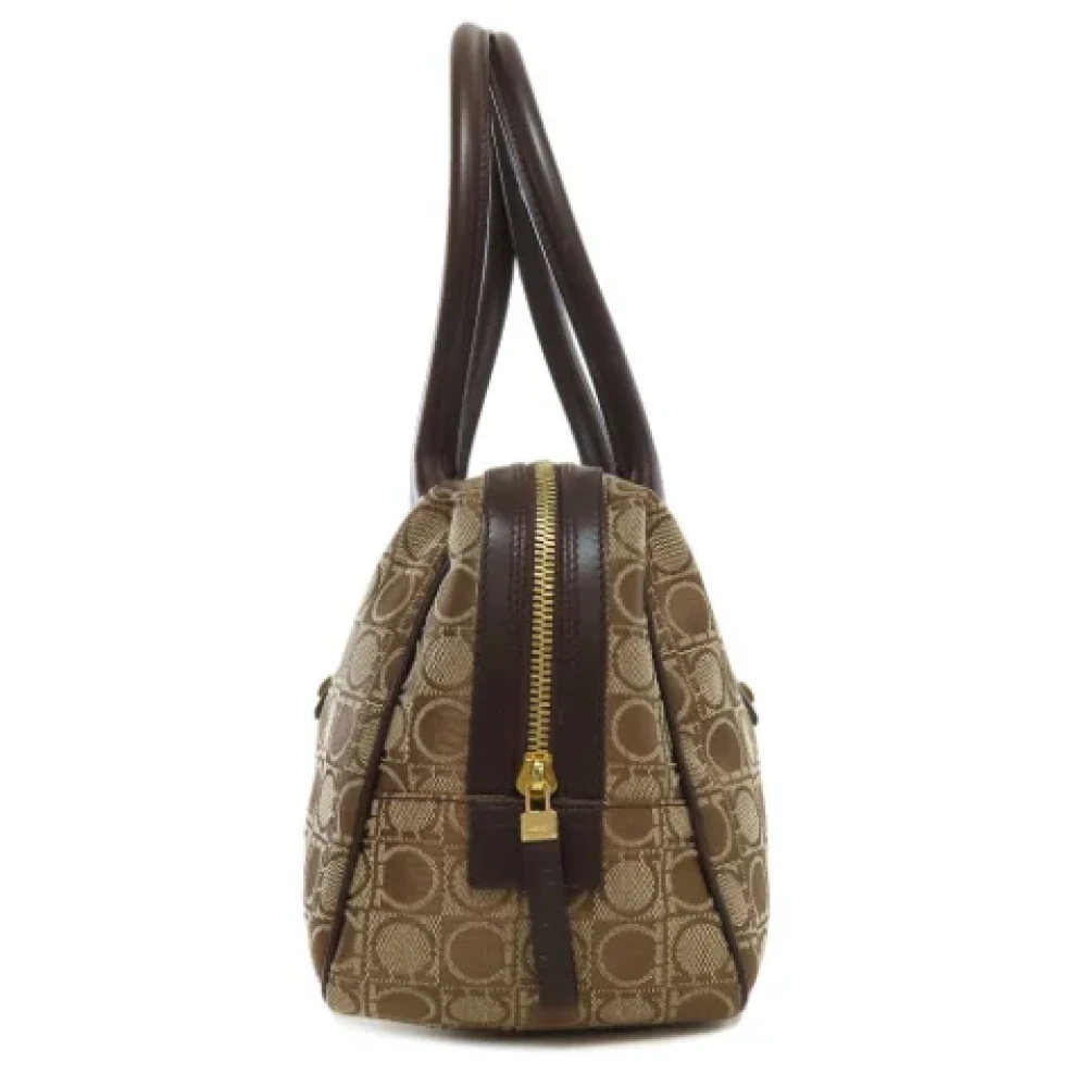 Salvatore Ferragamo Pre-owned Canvas handbags Brown Dames