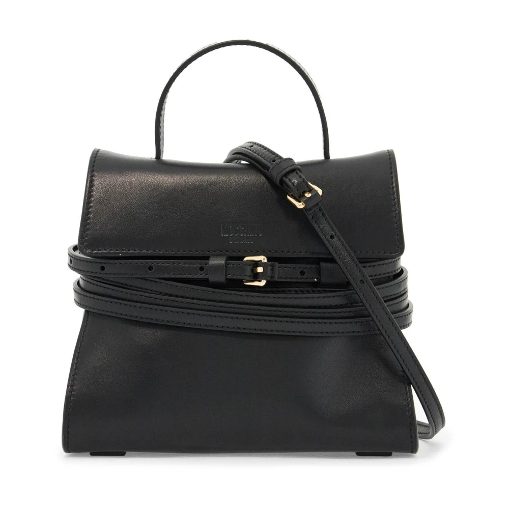 Moschino Stijlvolle Leren Tie Me Tas Black Dames