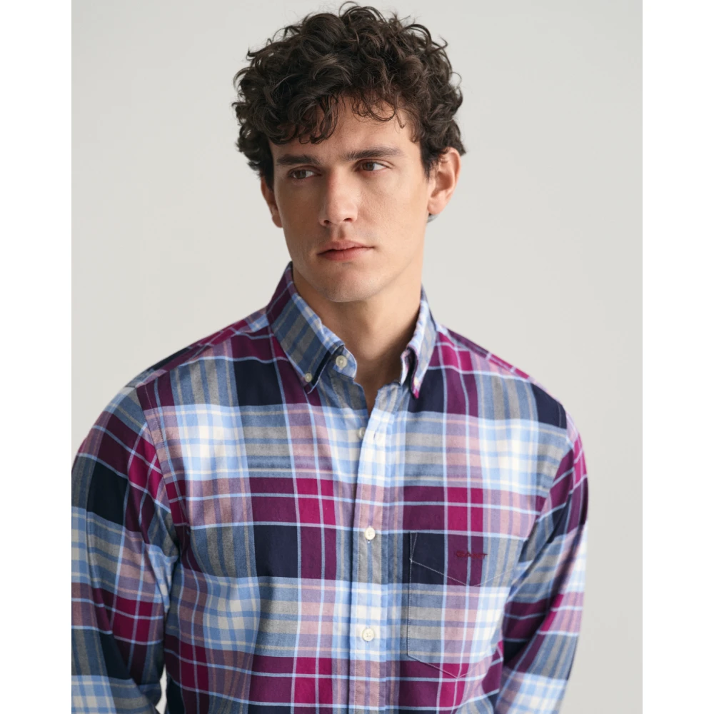 Gant Geruite Oxford Overhemd Regular Fit Multicolor Heren