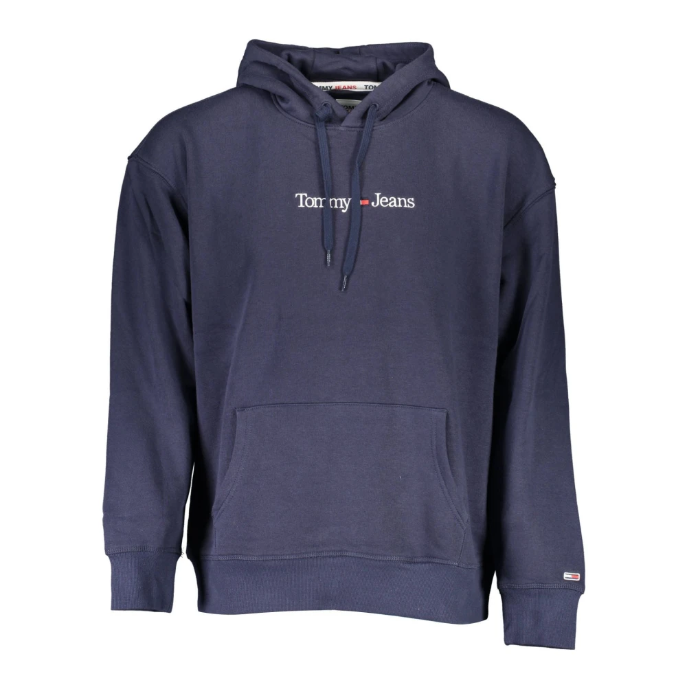 Tommy Hilfiger Blå hoodie med brodyr och logotyp Blue, Herr