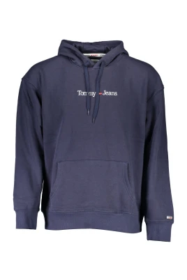 Blå hoodie med brodyr och logotyp