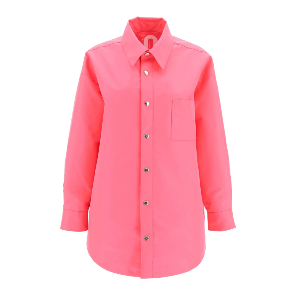 Khrisjoy Oversized Shirtjas in Technische Stof Pink Dames