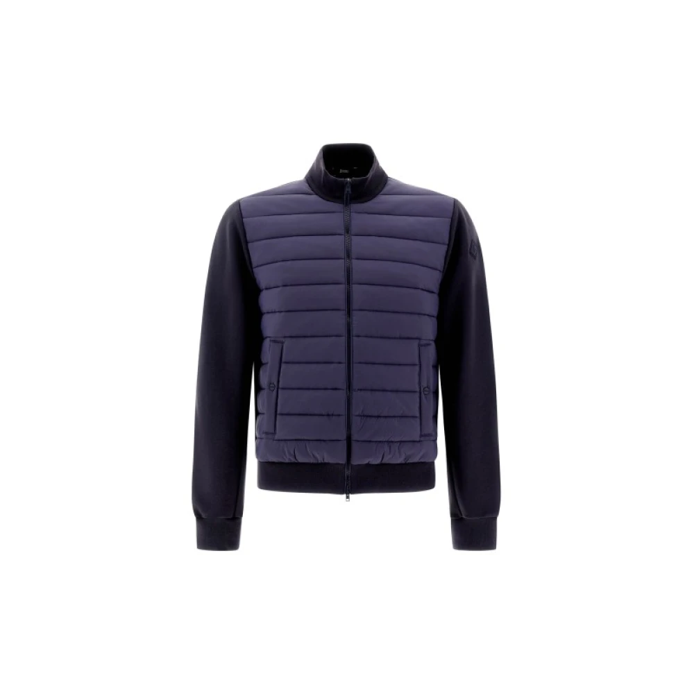 Herno Gewatteerde Katoenen Gebreide Vest met Rits Blue Heren