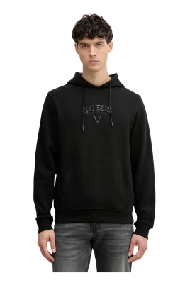 Texturerad Patch Logo Hoodie