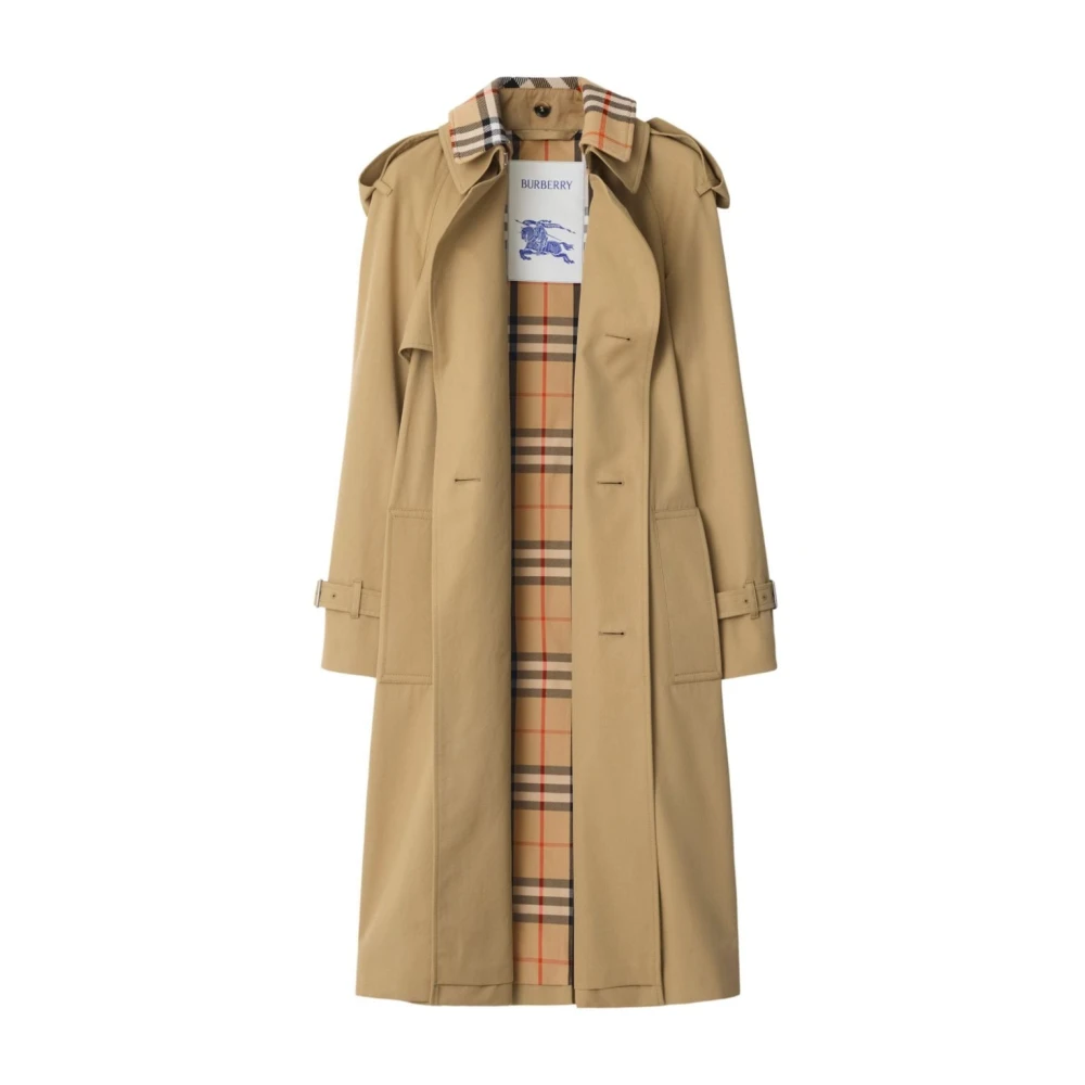 Burberry Dubbele Rijgjas Beige Dames