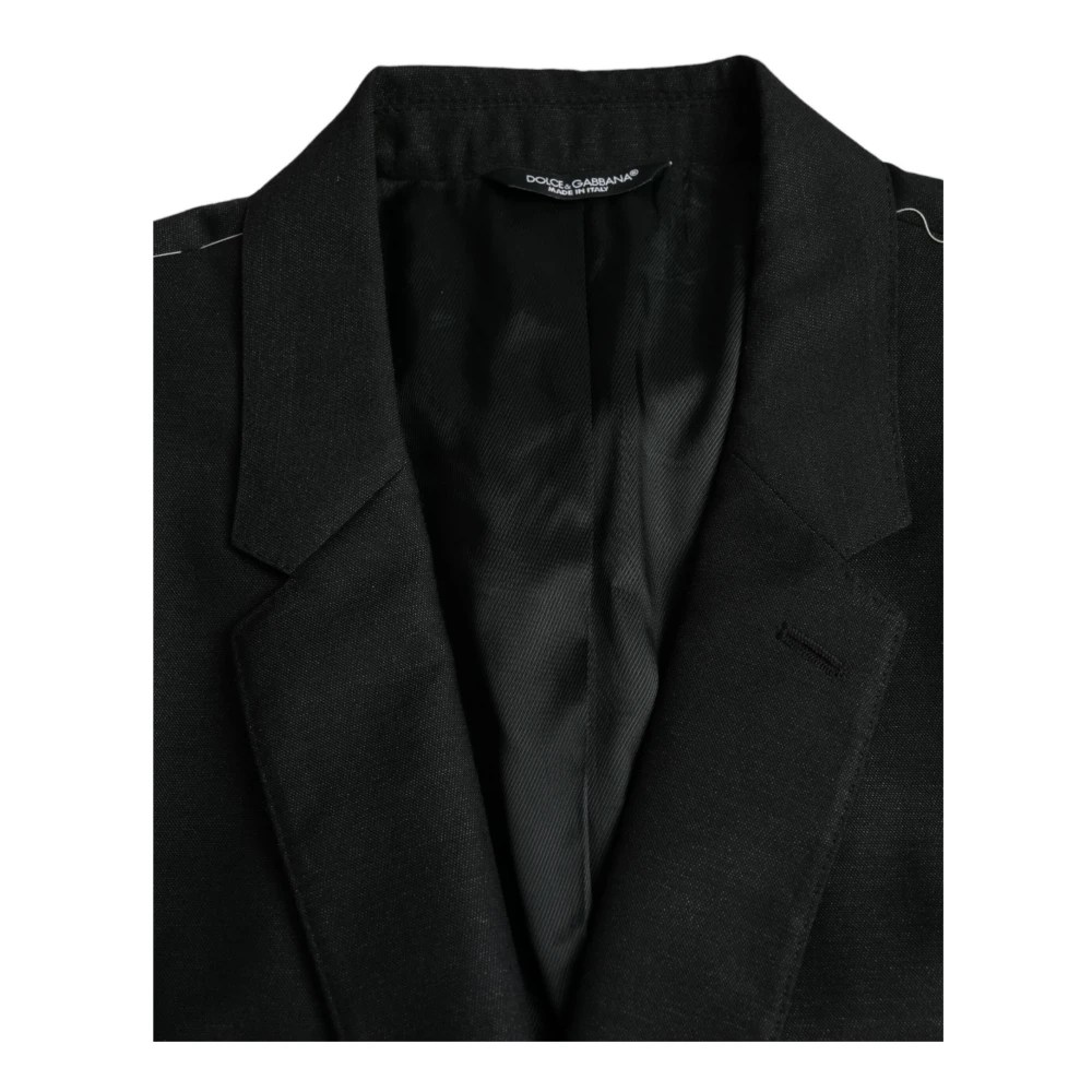 Dolce & Gabbana Zwarte Wol Blazer Slim Fit Black Heren