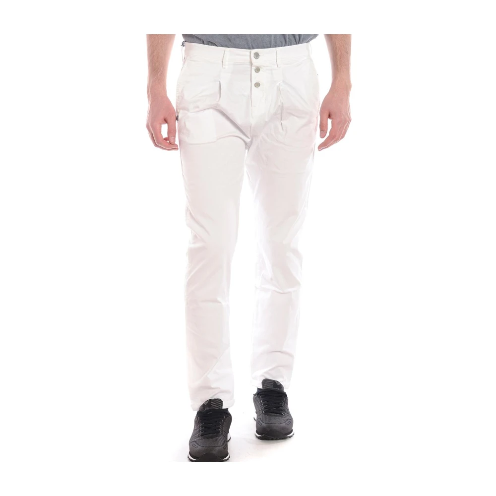 Daniele Alessandrini Men's White Slim-Fit Trousers, W33, Jeans Trouser