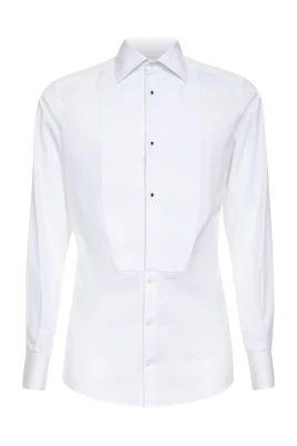 Vit Fransk Krage Skjorta Slim Fit