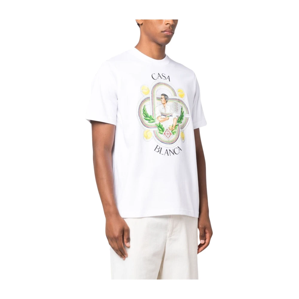 Casablanca Bedrukte Witte T-shirts en Polos White Heren