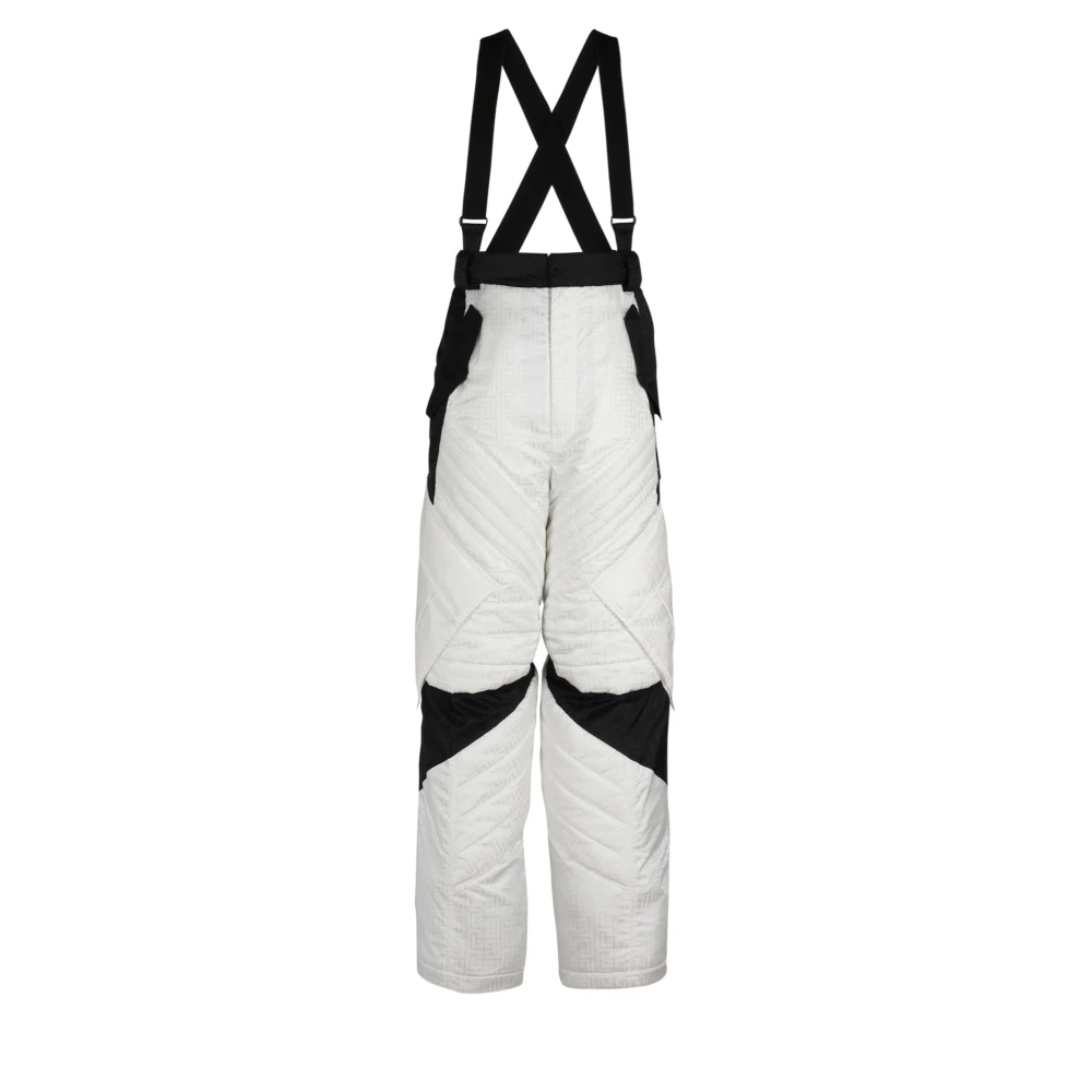 Balmain Monogram Skidbyxor med Hängslen White, Herr