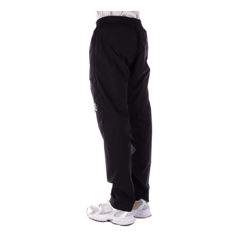 C.P. Company Zwarte Logo Voorkant Skinny Broek Black Heren