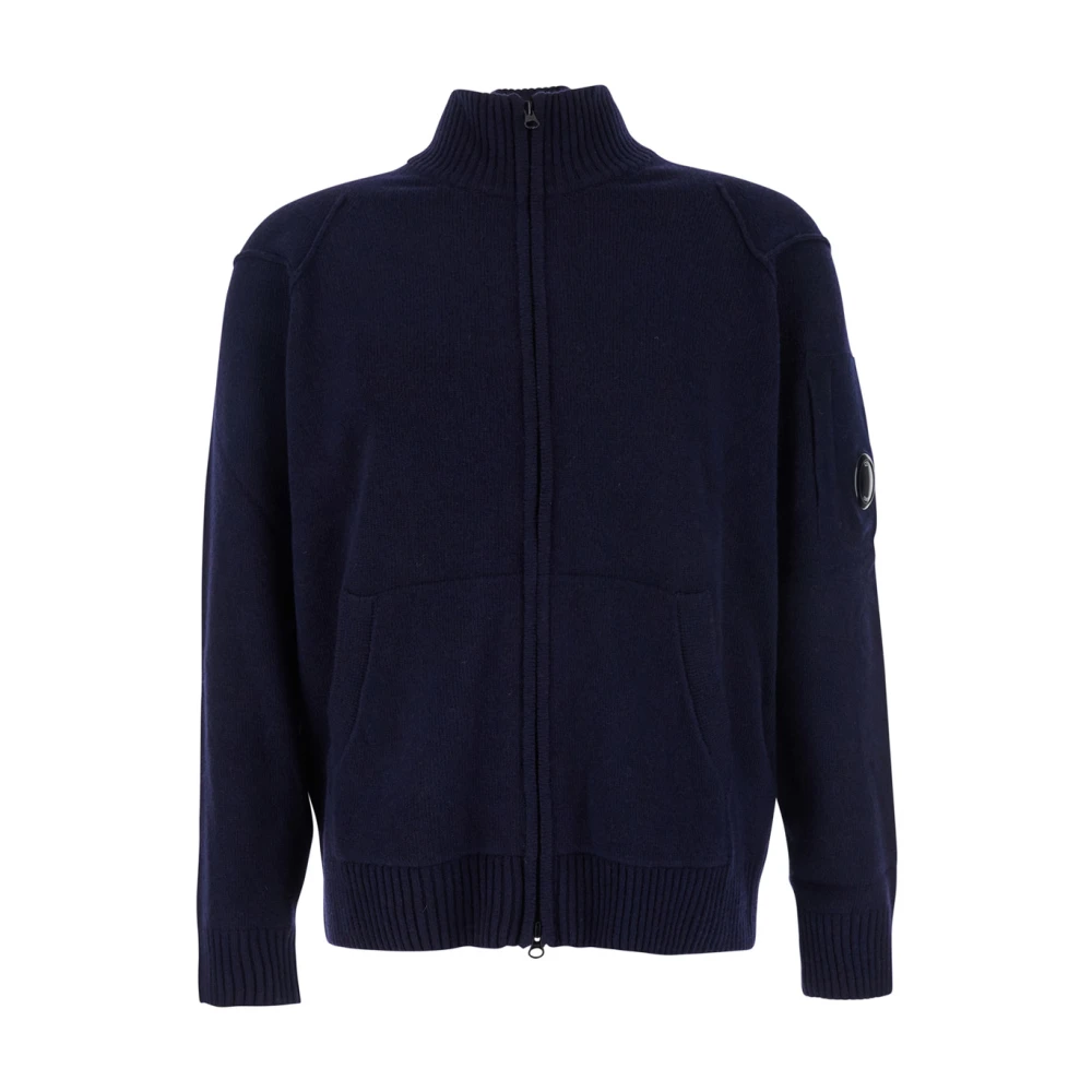 C.p. Company Men's Blue Lambswool Cardigan Knitwear Coats - Cardigans - 2XL - Knitwear
