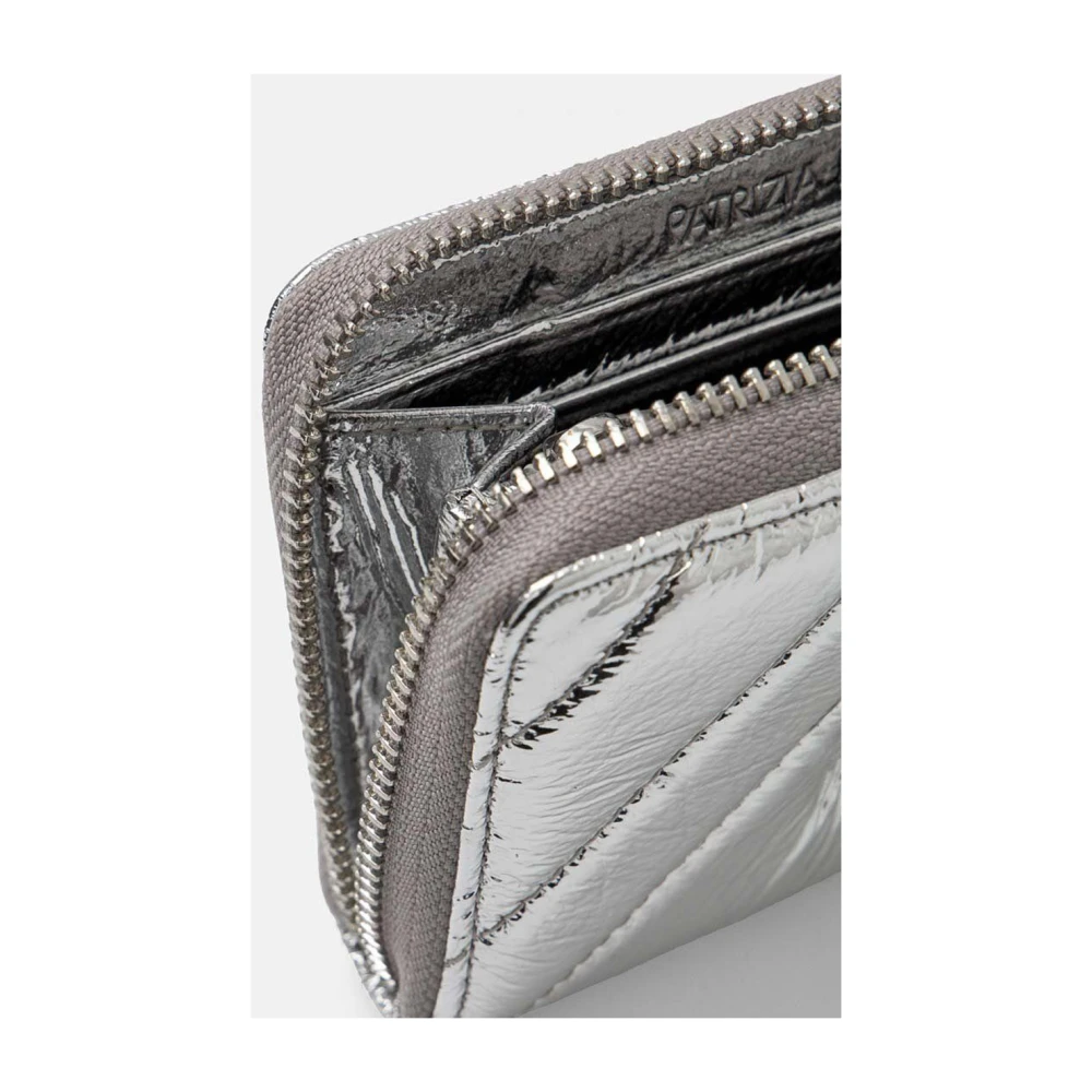 PATRIZIA PEPE Zilveren Damesportemonnee met Ritssluiting Gray Dames