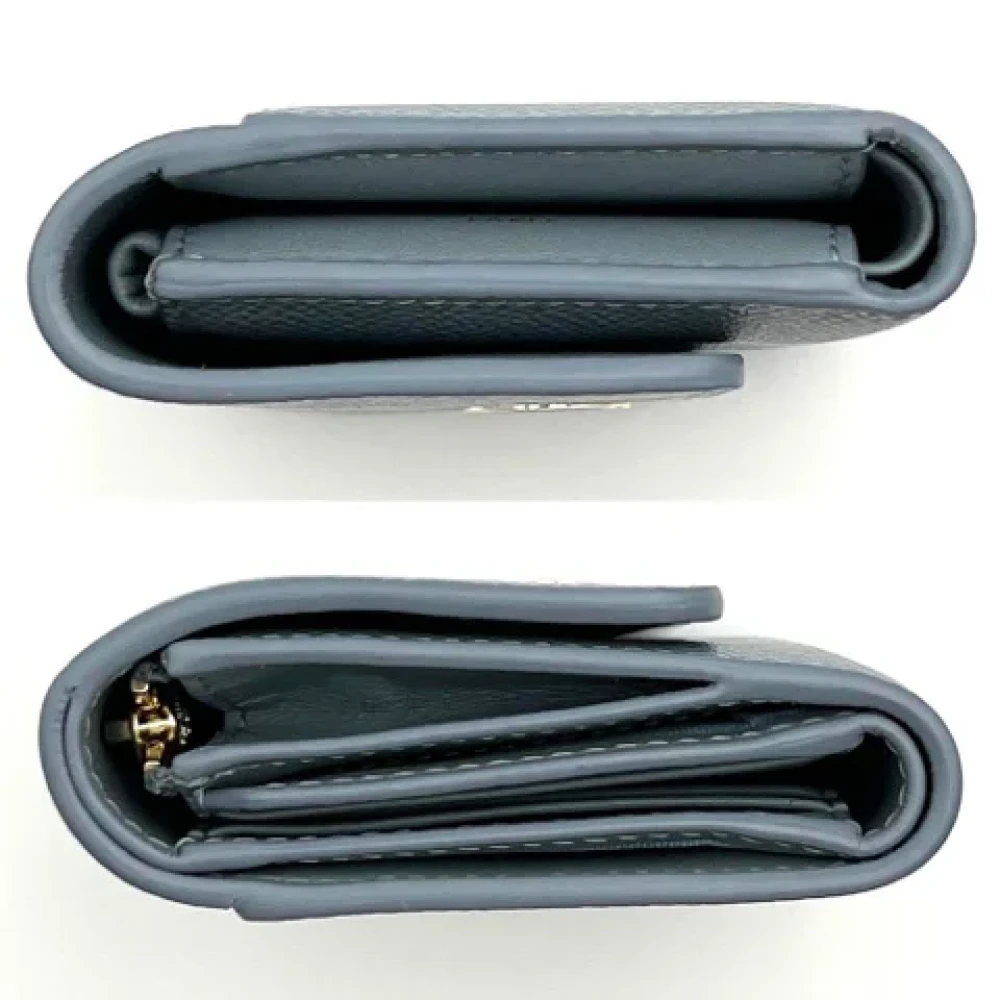 Dior Vintage Pre-owned Leather wallets Blue Dames