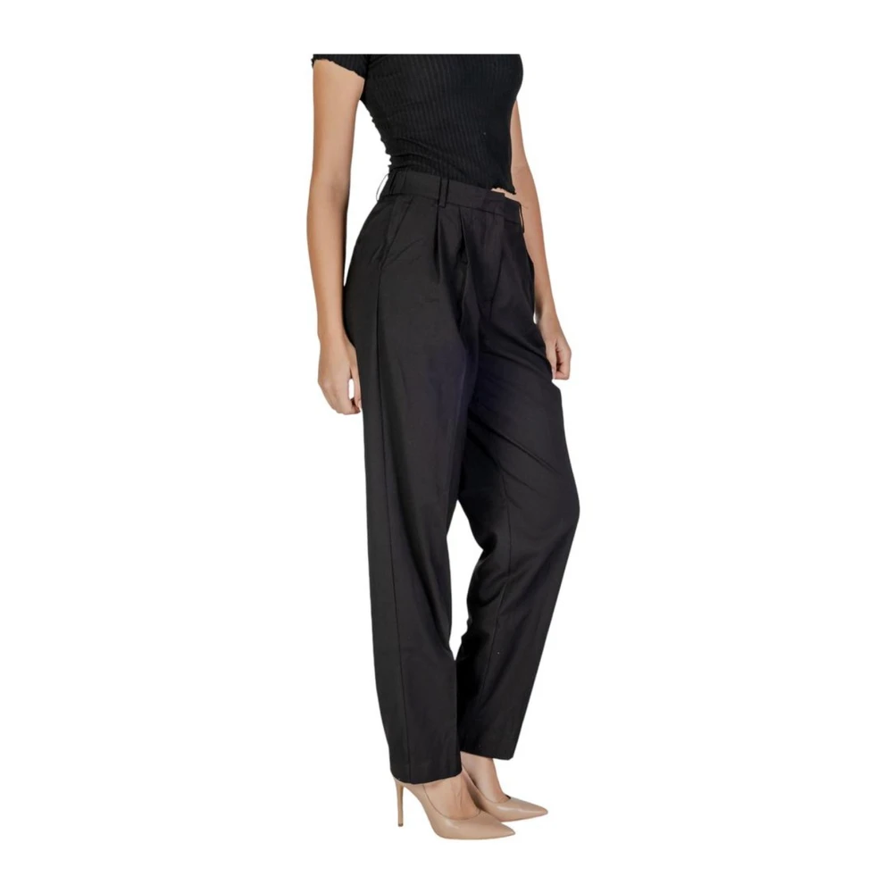 Vila Elastaanmix Dames Herfstbroek Black Dames