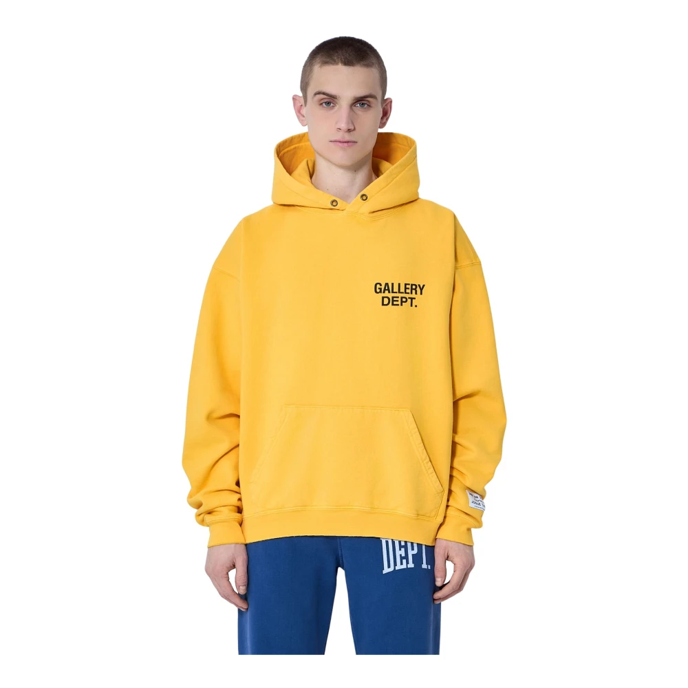 Gallery Dept. Yellow Retro Logo Hooded Sweatshirt - Male - Hoodies - Xl - Sweatshirts & Hoodies