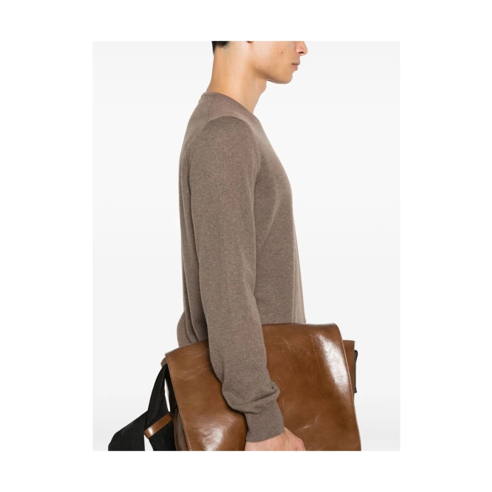 La Fileria Kasjmier Crew Neck Sweater Brown Heren
