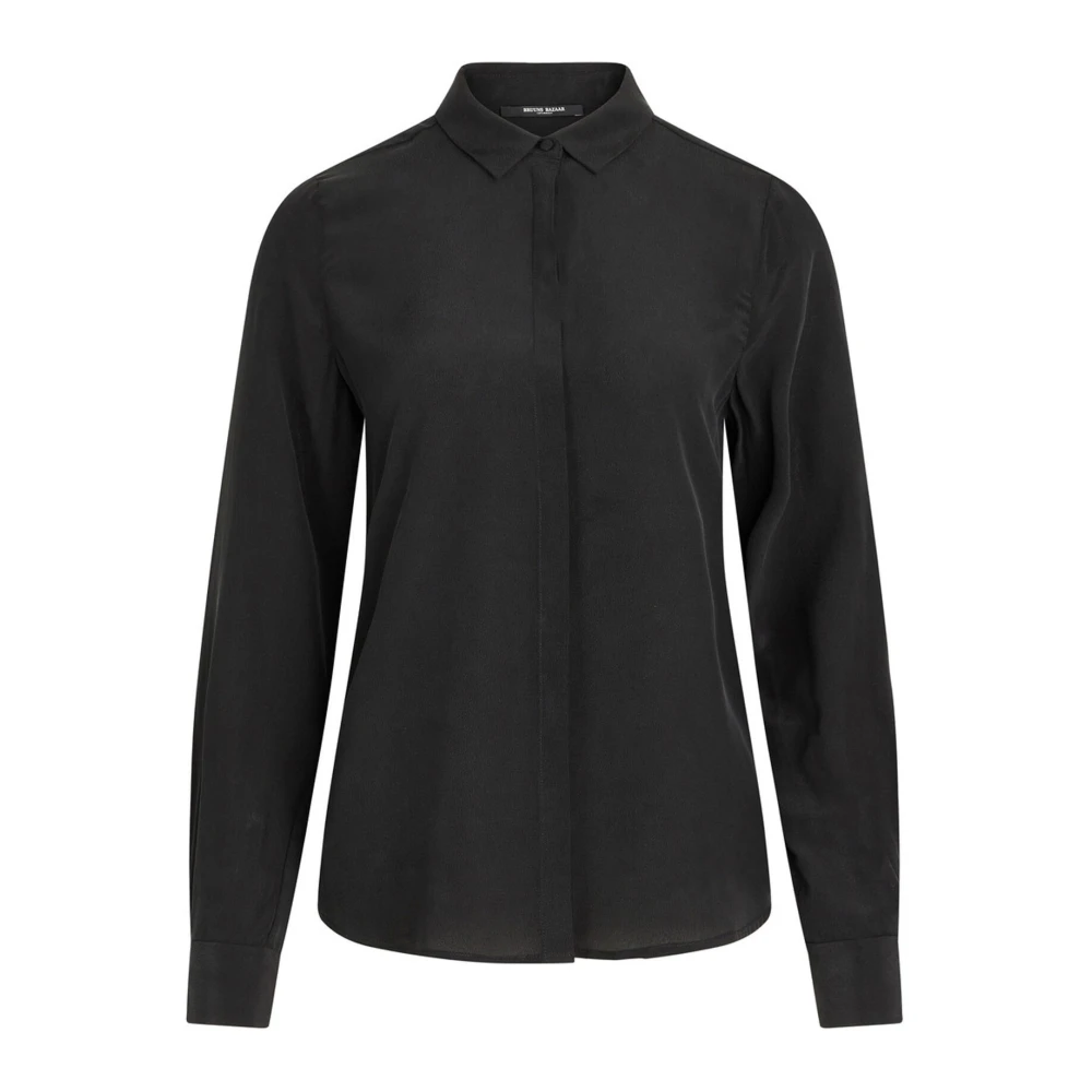 Bruuns Bazaar Elegante zijden blouse Lilliebbcorinna Black Dames