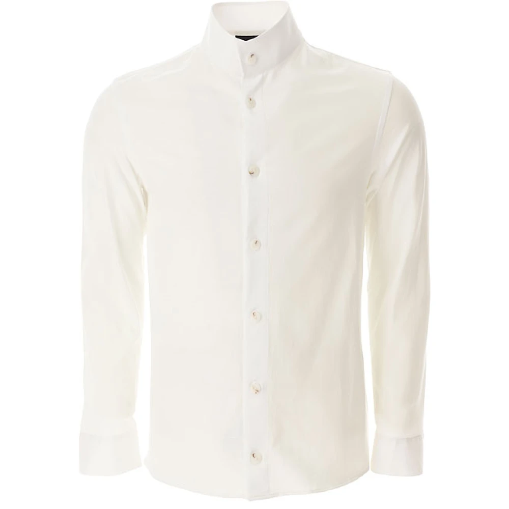 Emporio Armani Witte Overhemd met Opstaande Kraag White Heren