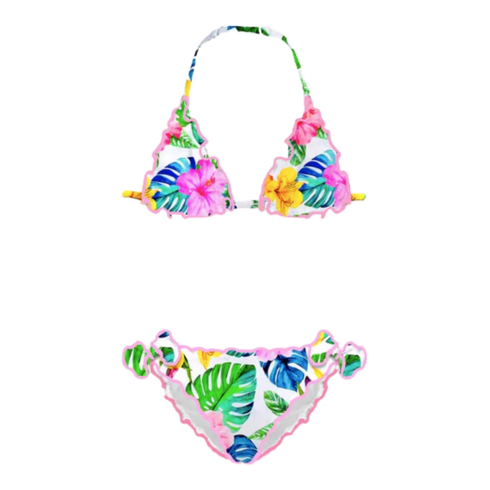 MC2 Saint Barth Blommig Palm Bikini Badkläder Barn Multicolor, Flicka