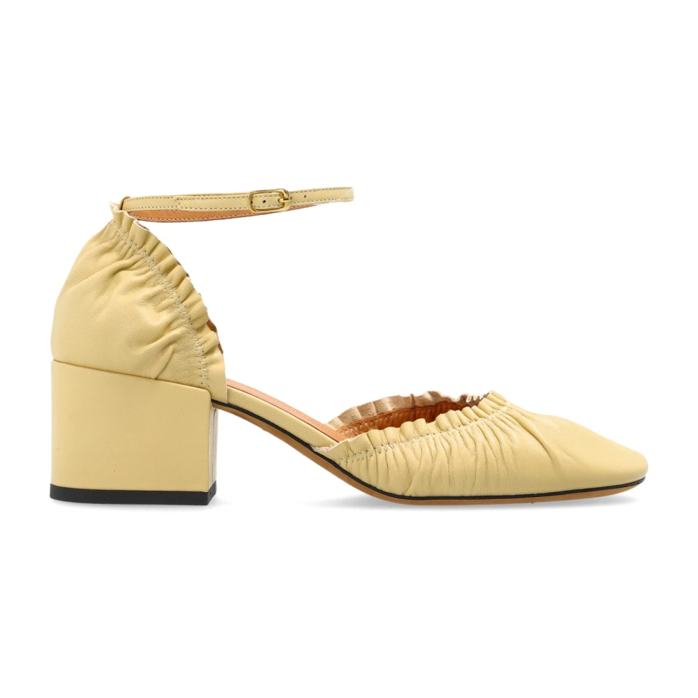 Odissi Vrouw Geel Schoenen Dames, 39 Eu, Leer, Leren Pumps Met Hak