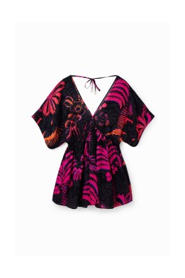 floral-print-v-neck-mini-dress