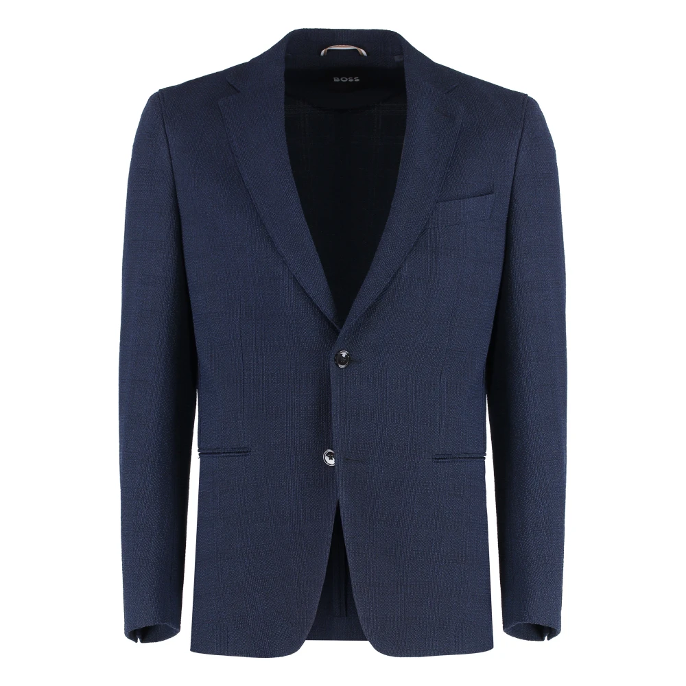 Hugo Boss Wollen Pak met Reverskraag Blue Heren