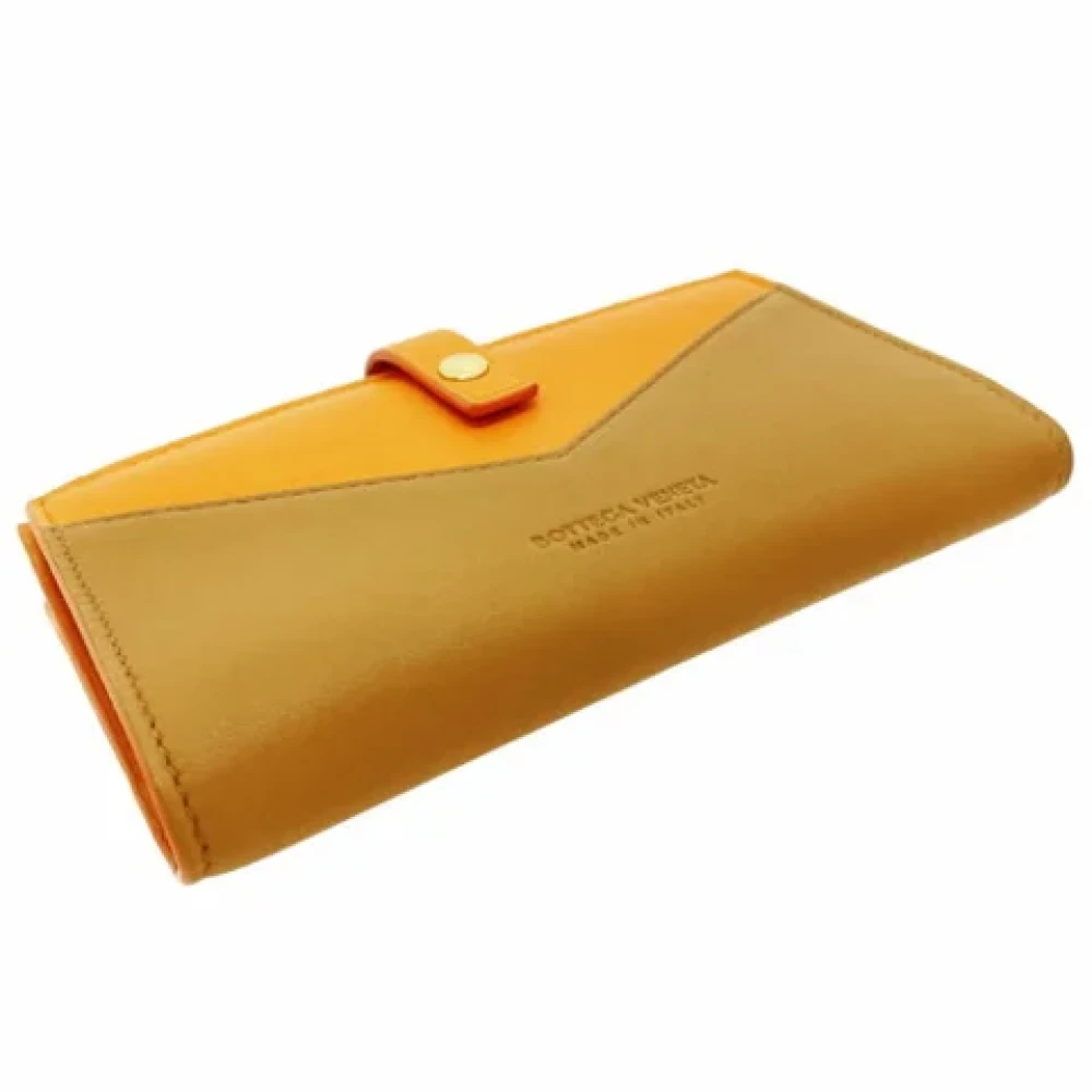 Bottega Veneta Vintage Pre-owned Leather wallets Orange Dames