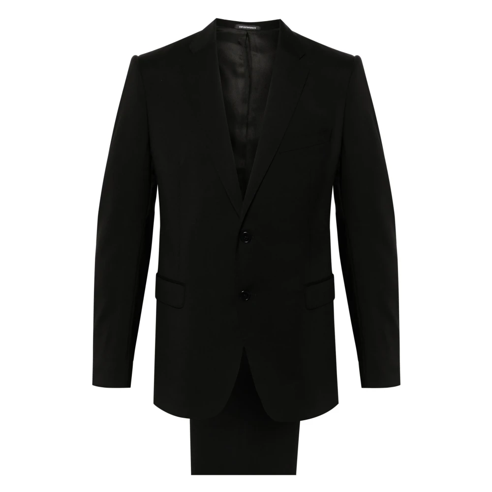Emporio Armani Uomo Nero - Abito Classico In Lana Con 2 Bottoni - Suits - 5XL