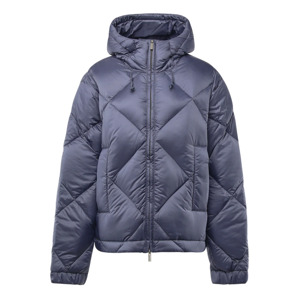 K-way Zijden Nylon Donsjas met Quilten Blue Heren