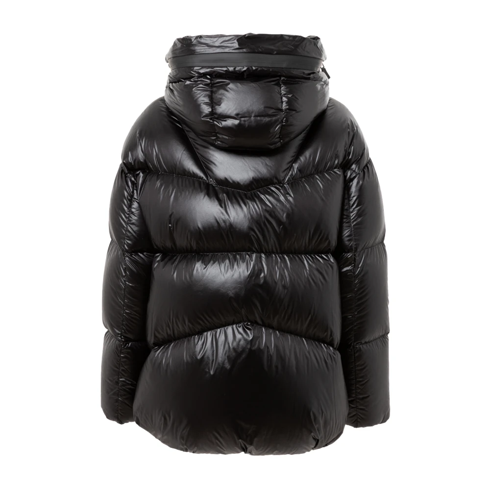 add Gewatteerde jas met capuchon en verdwijnend logo Black Dames