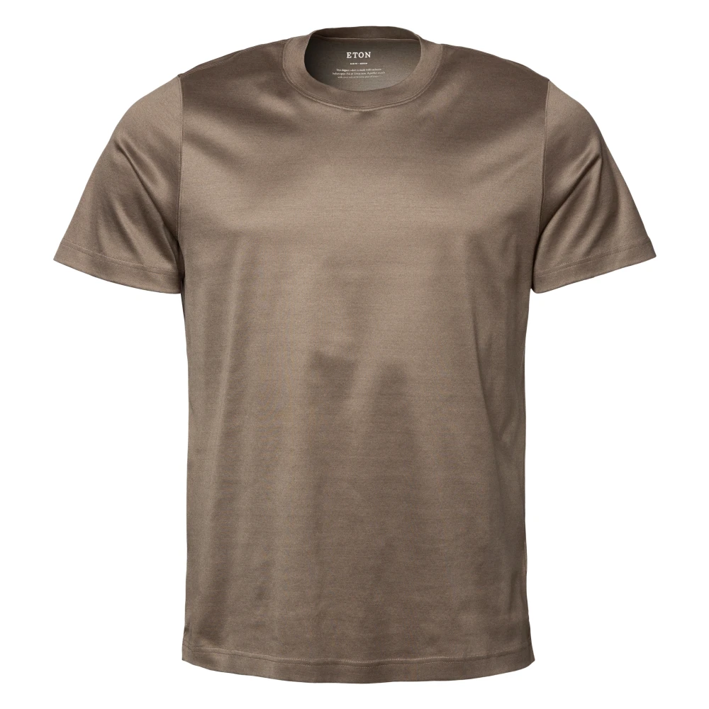 Eton Luxe Katoenen Crewneck T-shirt Brown Heren