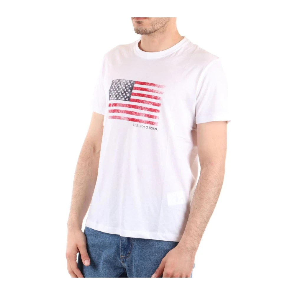 U.s. Polo Assn., Topp, Herr, S, Bomull, Lättviktig Bomull USA Flagga T-shirt