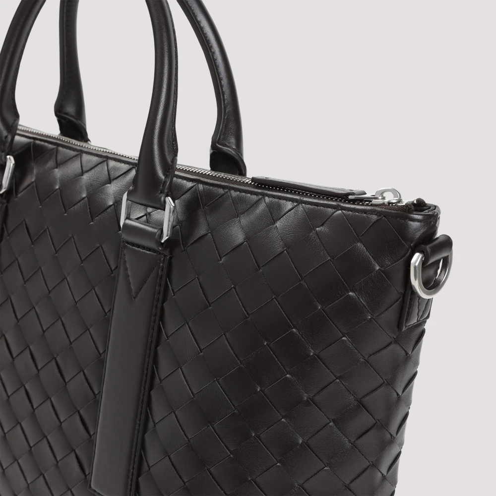Bottega Veneta Zilveren Soft Briefkoffer Avenue Gray Heren