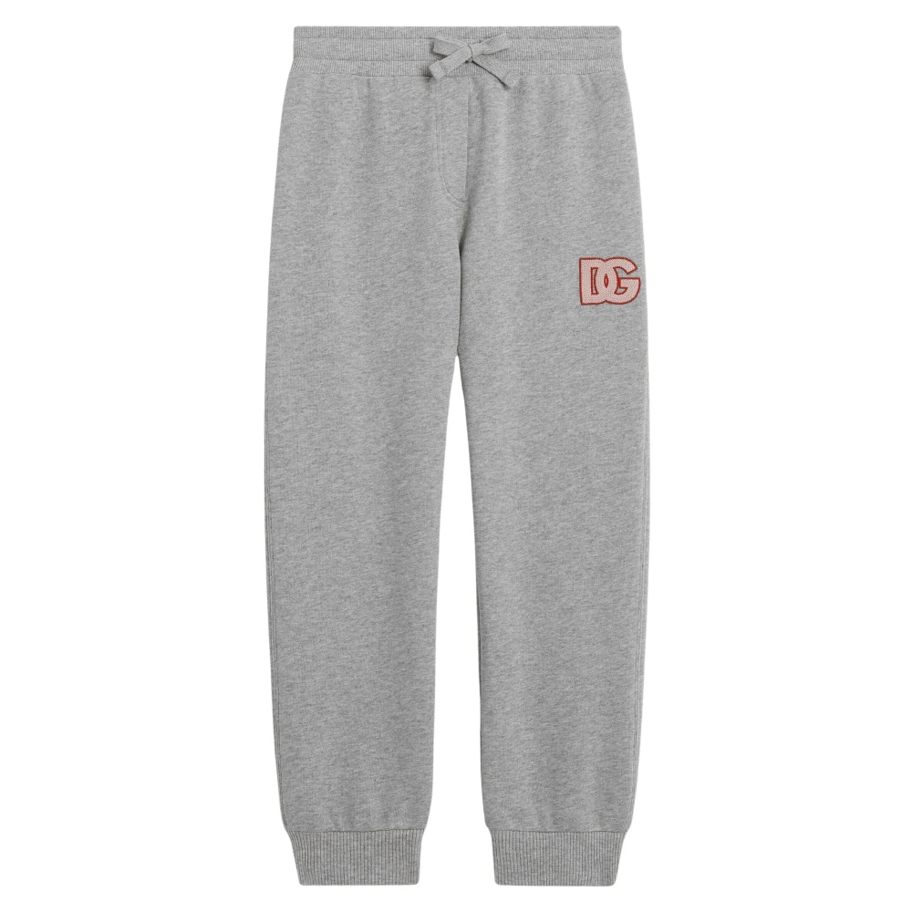Dolce & Gabbana Embroidered Logo Joggers - Female - Sweatpants - Gray - 4 Y - Kids