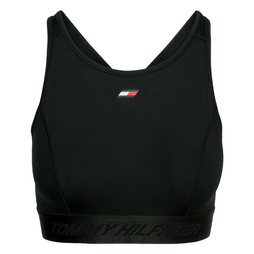 Tommy Hilfiger Essential Mid Int Tape Bra Top Black, Dam