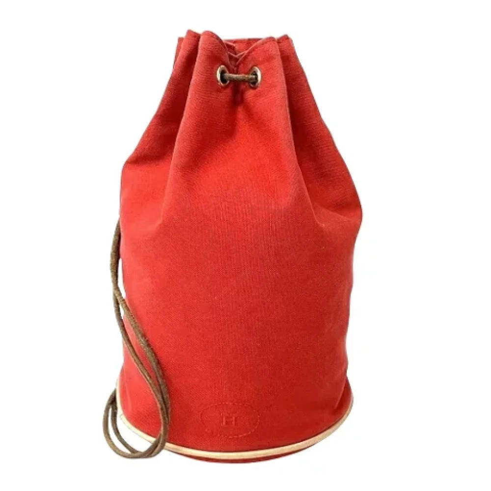 Hermès Vintage Pre-owned Canvas shoulder-bags Red Dames