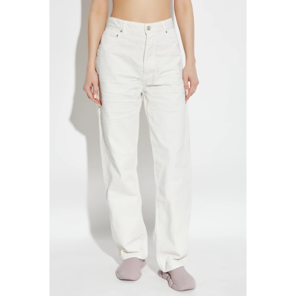 Balenciaga Jeans met logo Beige Dames