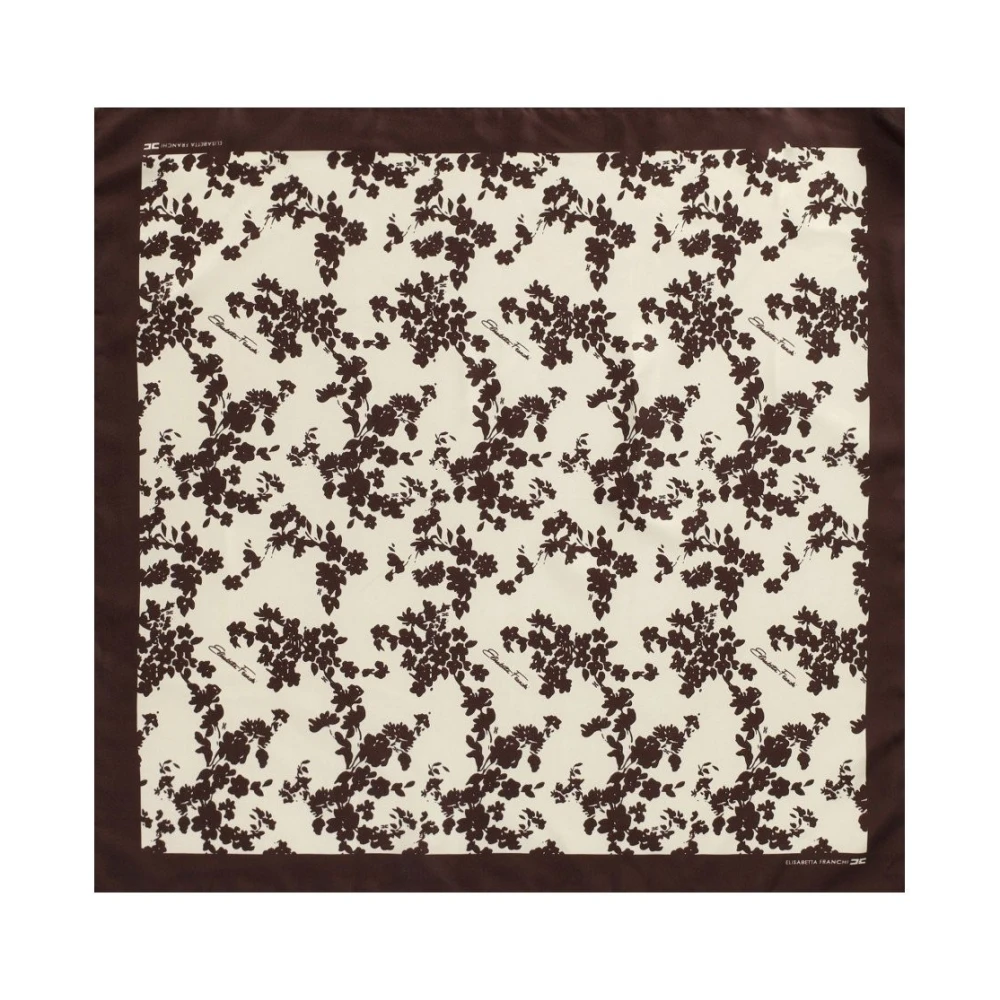 Elisabetta Franchi Bloemen Foulard Zijden Sjaal Multicolor Dames