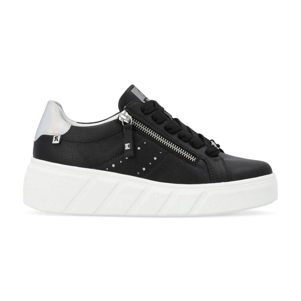 Rieker Women's Black Carla Trainers - Sneakers - 4 Uk - Shoes