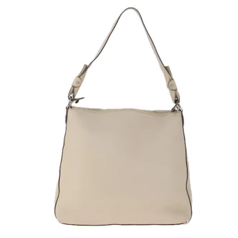 Salvatore Ferragamo Pre-owned Leather shoulder-bags Beige Dames