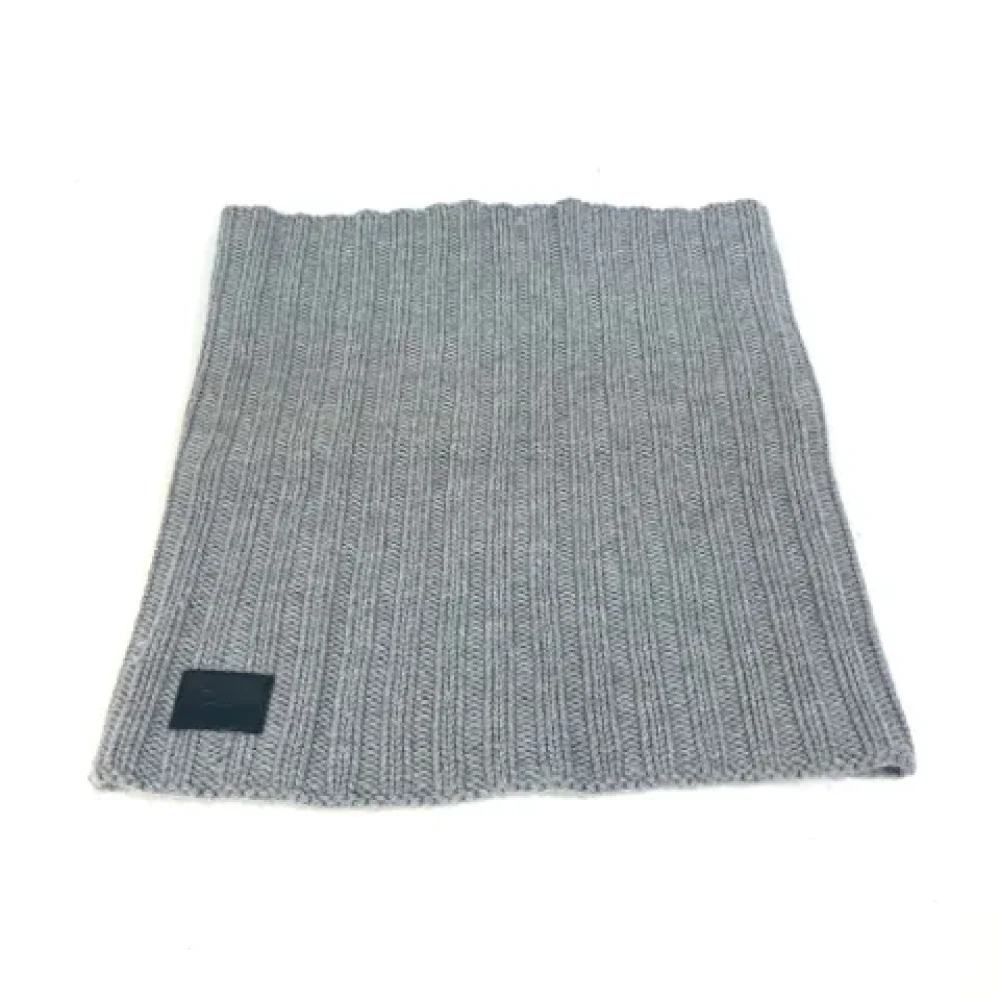 Dior Vintage Pre-owned Wool scarves Gray Dames