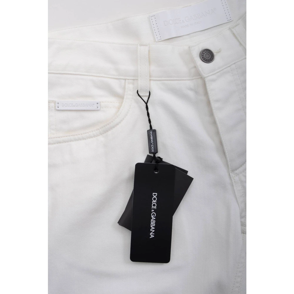 Dolce & Gabbana Geborduurde heren jeans White Heren