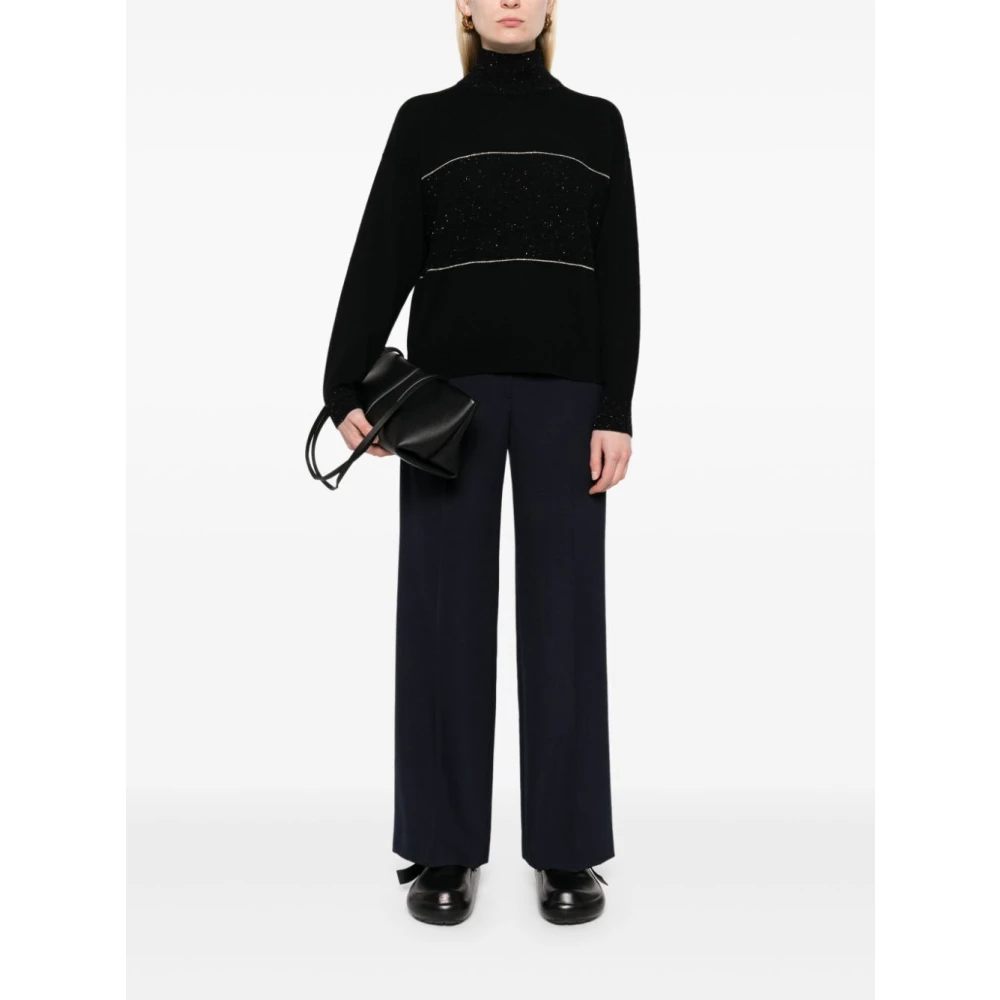 PESERICO Stijlvolle I05 Maglia Top Black Dames