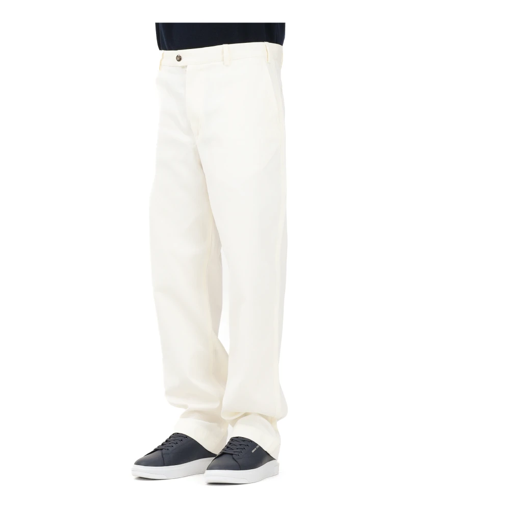 Tommy Hilfiger Mannelijk Wit Broeken Heren, W36, Katoen, Relaxed Fit Chinos