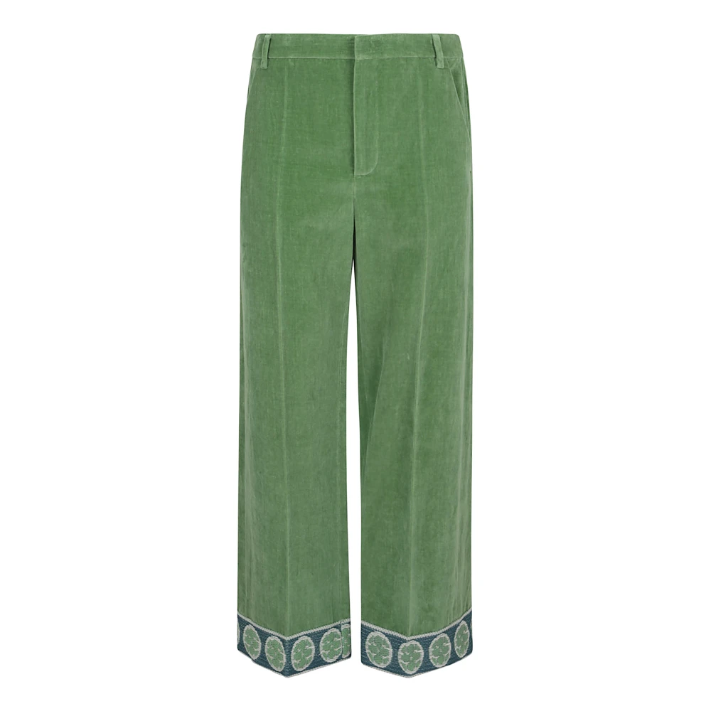 Valentino Garavani Fluwelen Broek LR1 Laurel Gewassen Green Heren