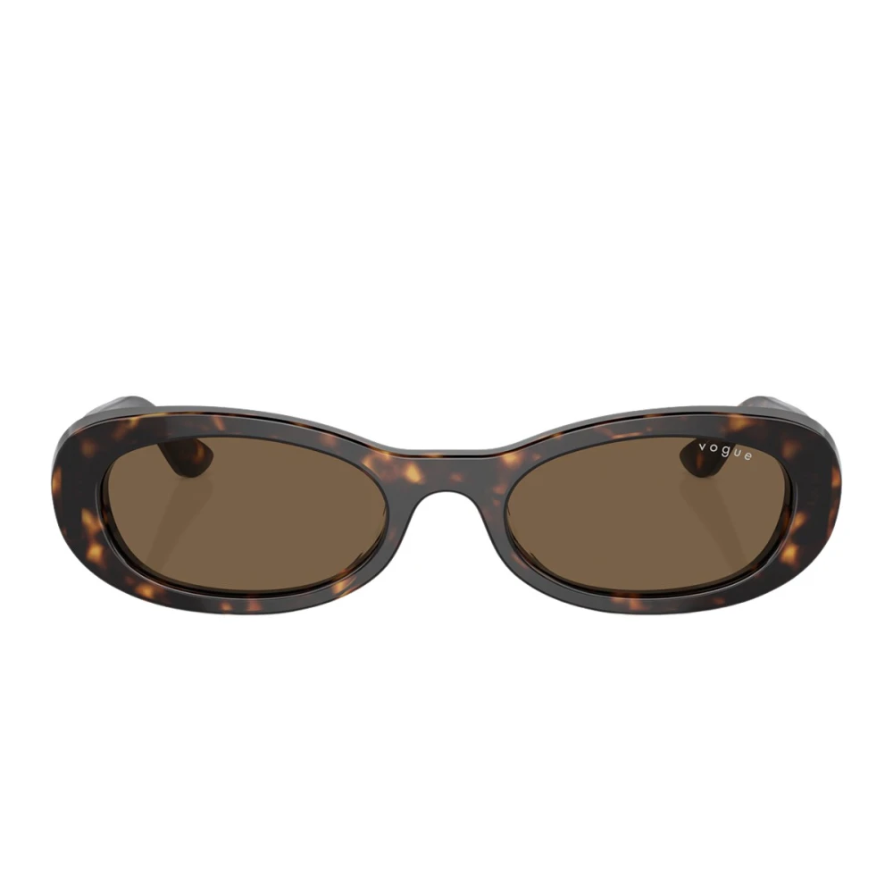 Vogue Women's Brown Contemporary Oval Sunglasses With Logo Detail