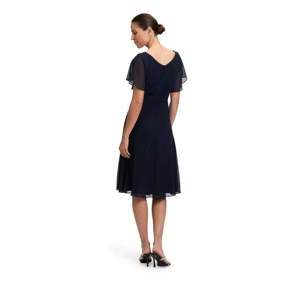 Vera Mont Cocktailjurk met korte mouwen Blue Dames
