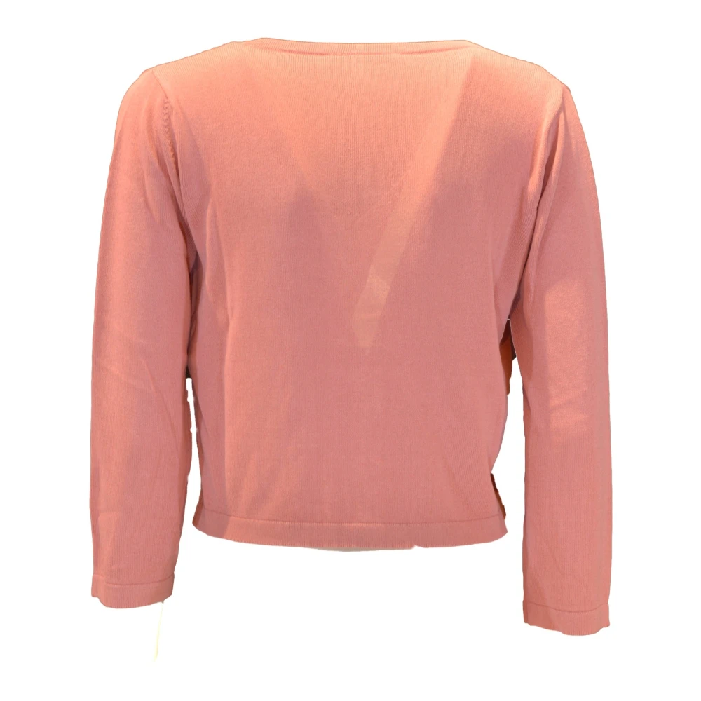 Max Mara Roze V-hals Vest 3 4 Mouw Pink Dames