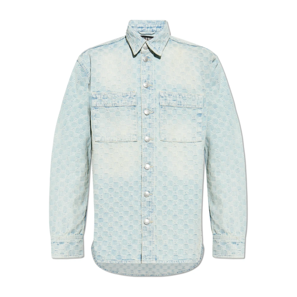 Misbhv Denim shirt met monogram Blue Heren